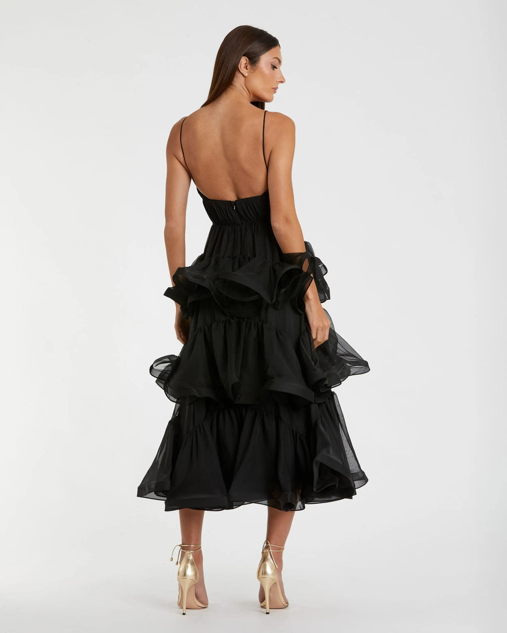 Black Tiered V-Neck Dress - FINAL SALE